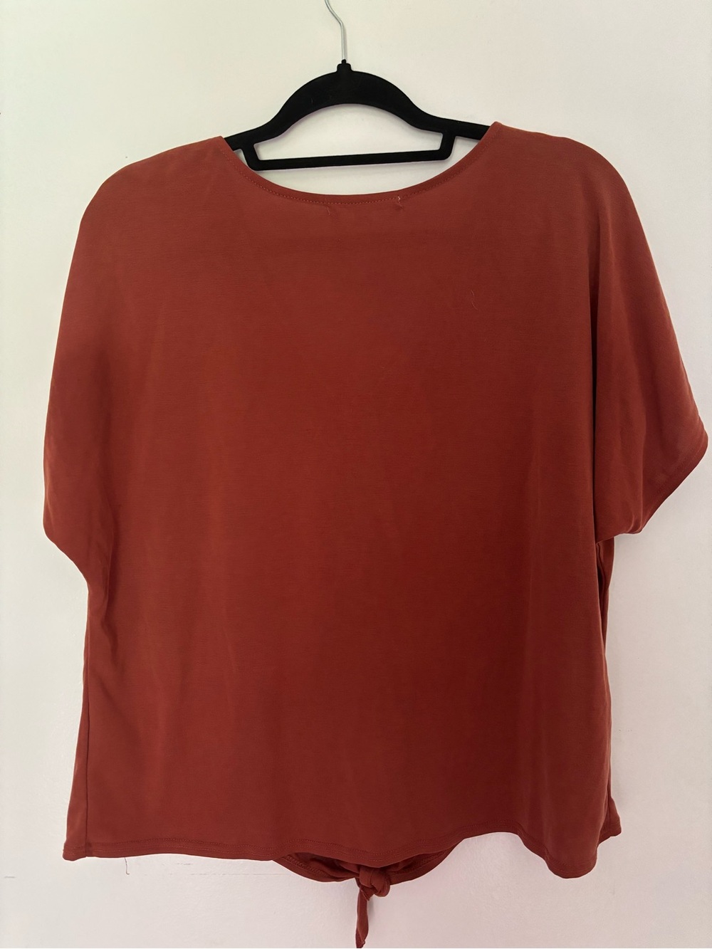 Rust Button-Front V-Neck Women's Top - Picture 3 of 3